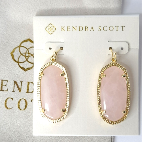 KENDRA Scott Ella Gold with Rose Quartz NWT NEW Gift Love Care Feminine - Picture 3 of 12